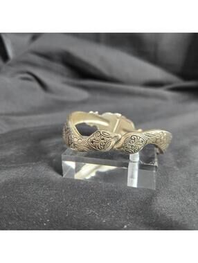 Vintage Style Snake Clamper Cuff Bracelet Double Head Boho Egyptian Carved